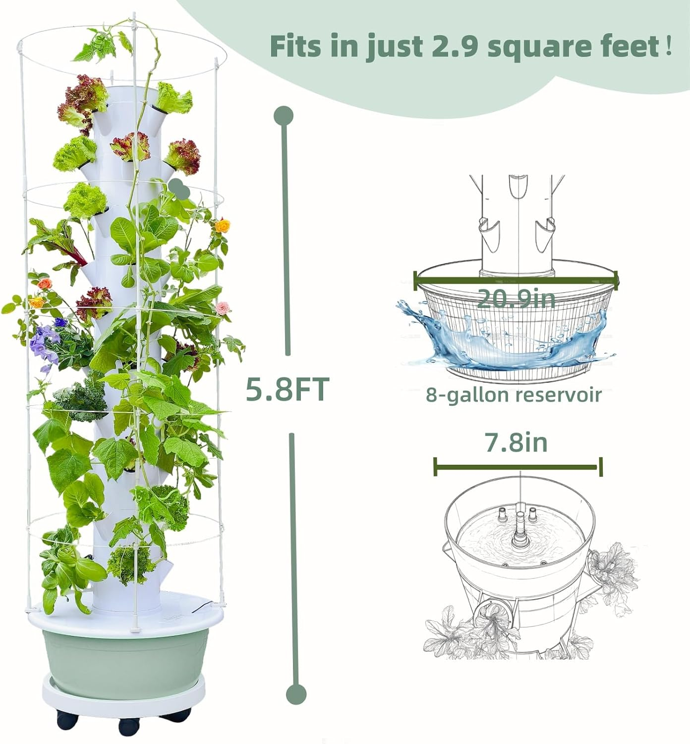 Verdarafarming 40-Pod Hydroponic Grow Tower Auto Timer - Image 6