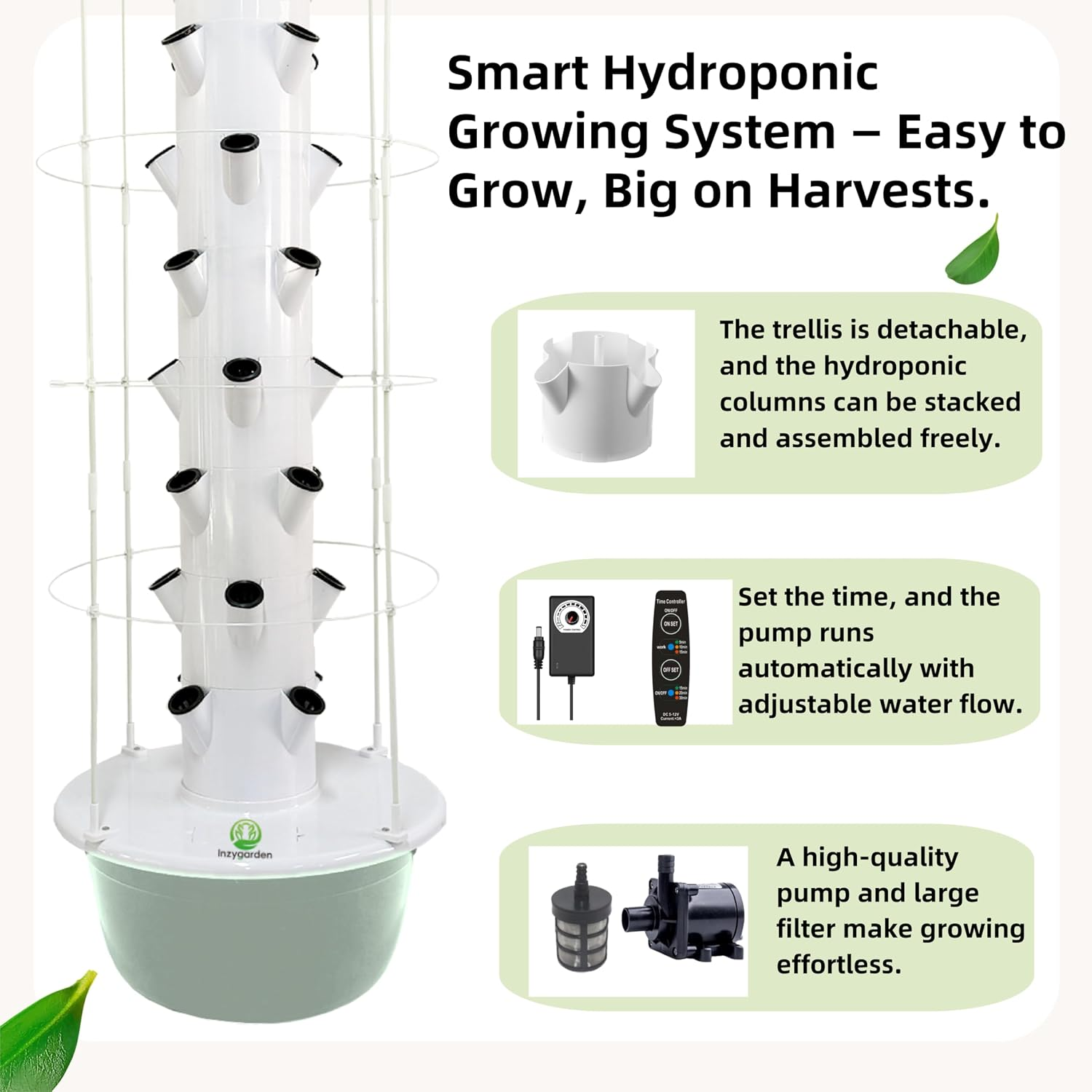 Verdarafarming 40-Pod Hydroponic Grow Tower Auto Timer - Image 4